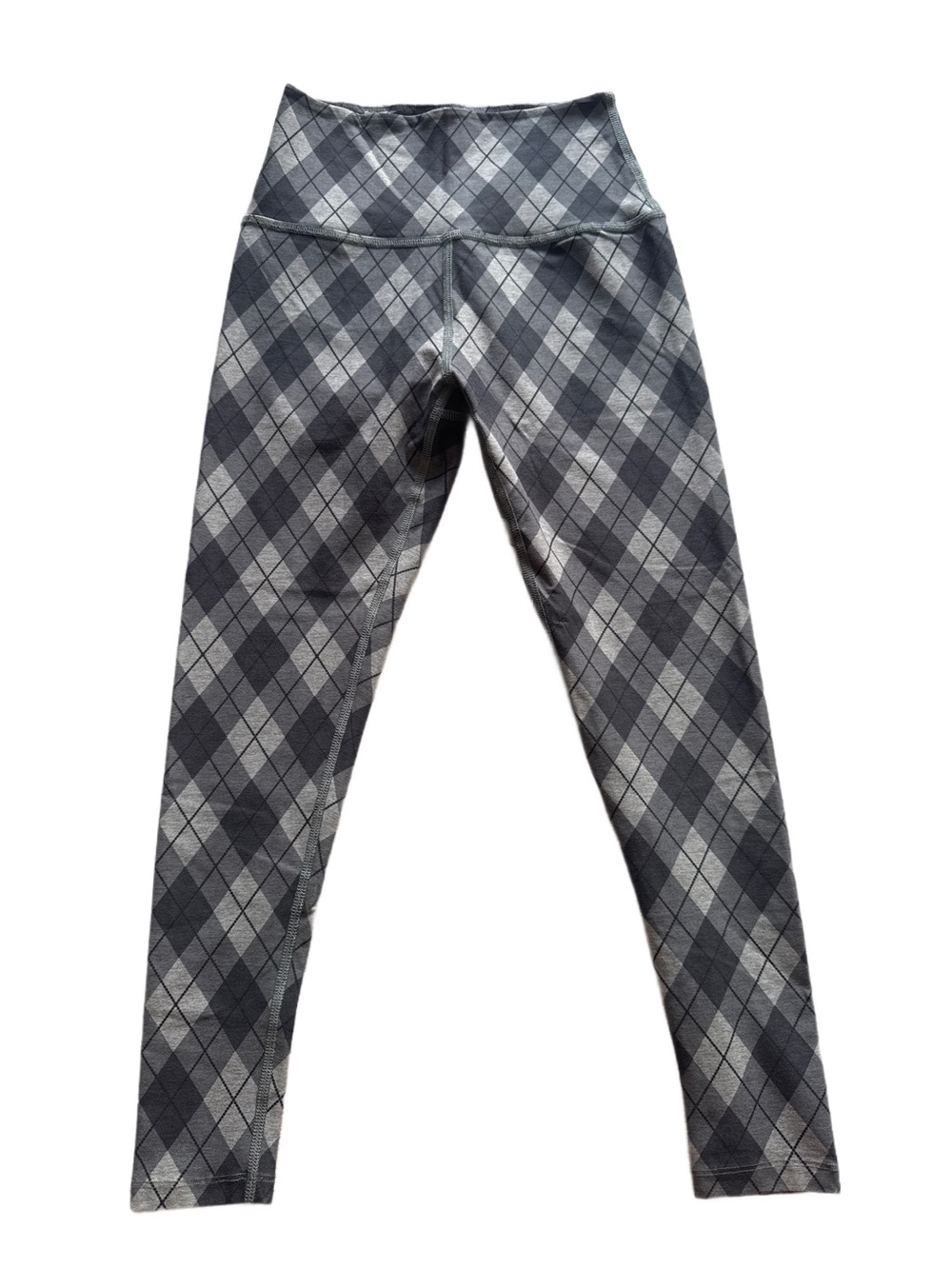 Beyond Yoga Grey Argyle High-Waist Leggings Spacedye Size Medium 25”